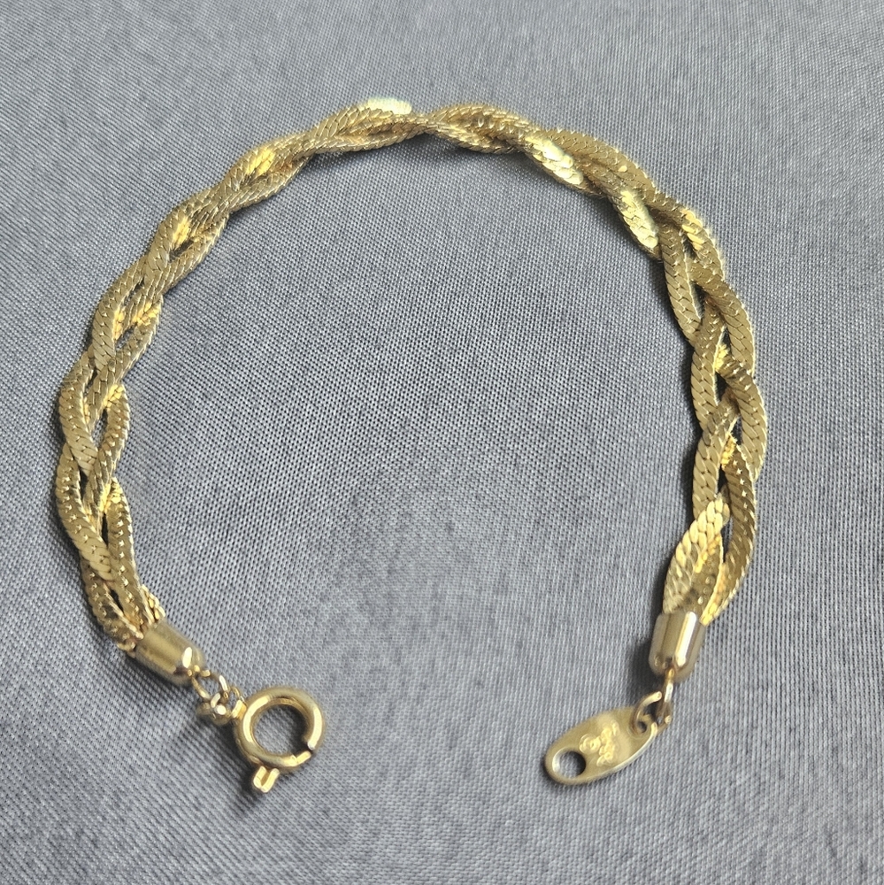 Trifari Goldtone Braided Three Strand Bracelet